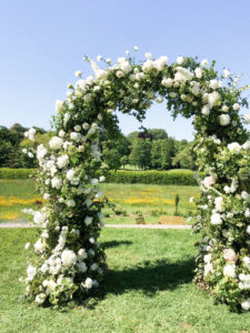Chateau Bouffemont wedding florist arch